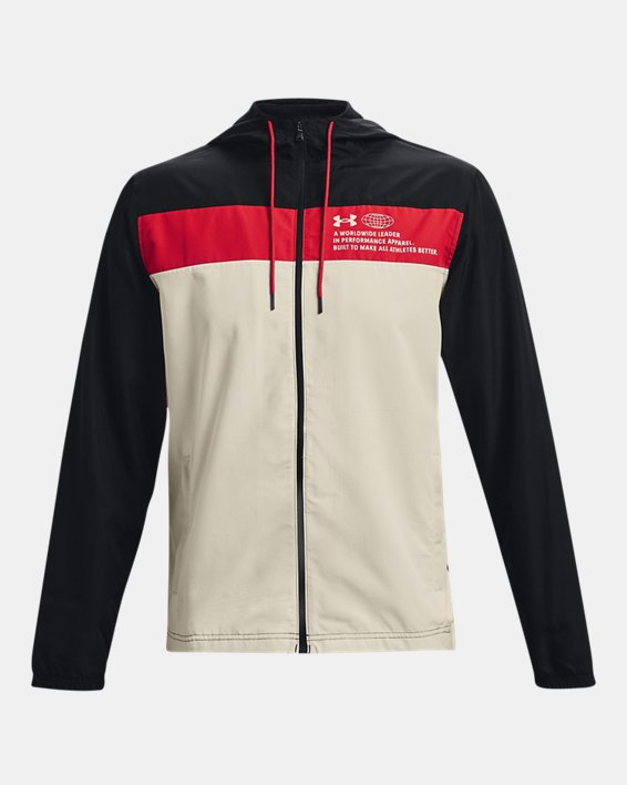 Men's UA Sportstyle Athletic Department Windbreaker Jacket, Black, pdpMainDesktop image number 4